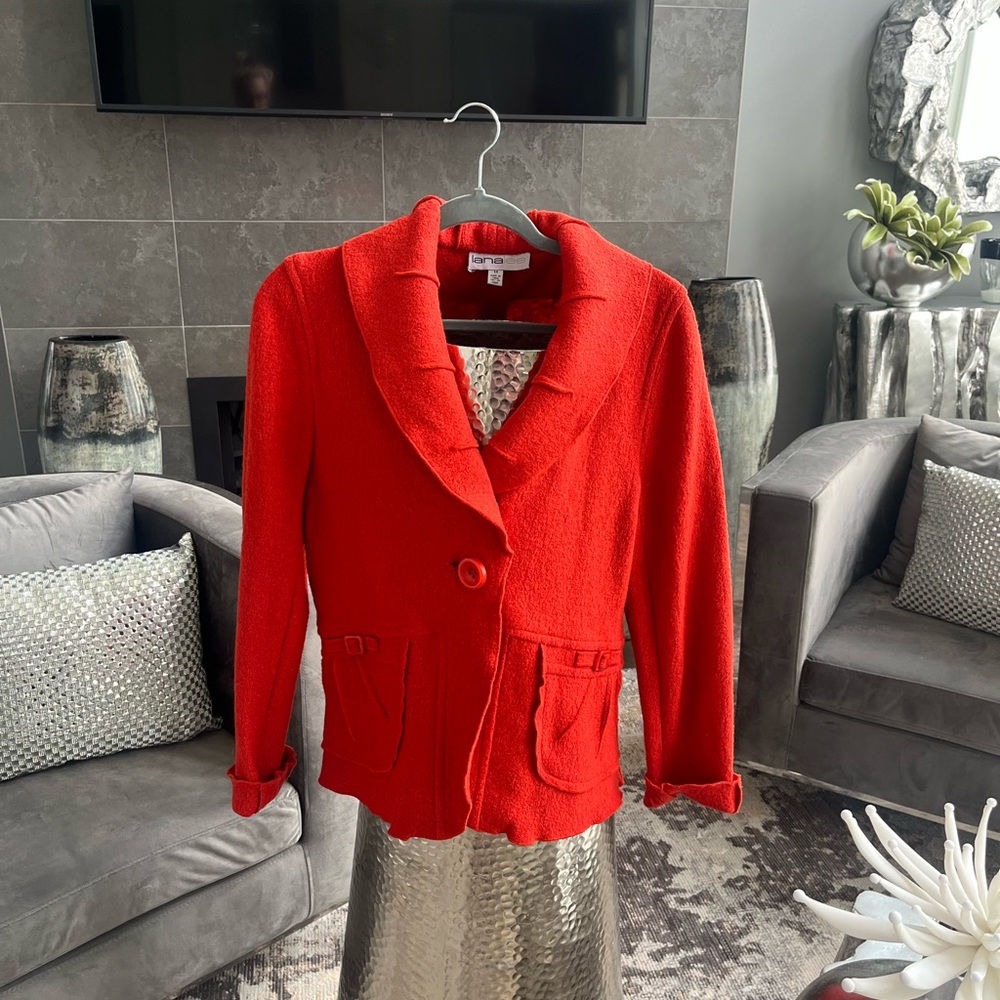Lana Lee pumpkin spice coloured blazer jacket size 14 very pretty plus size